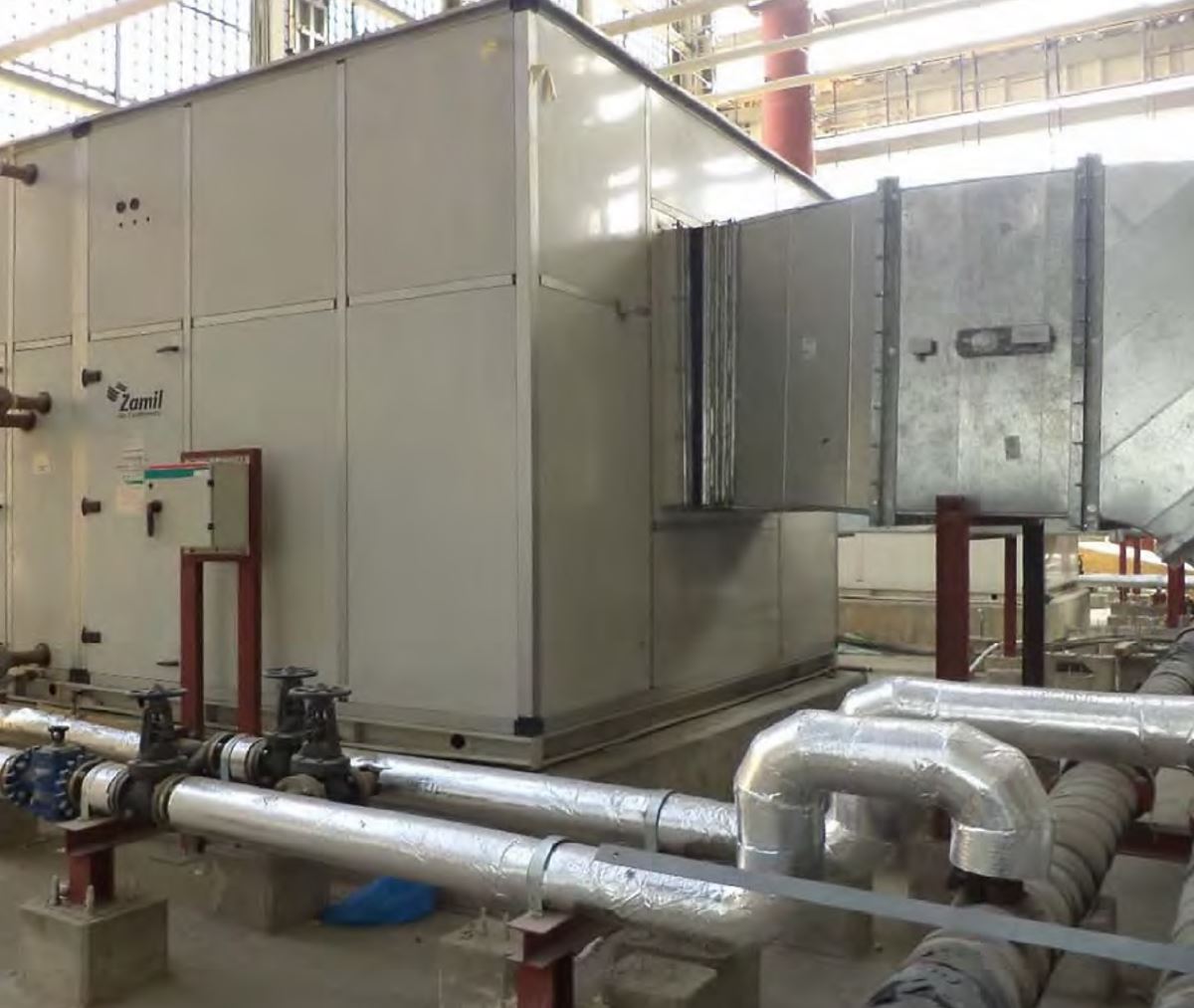 Air handling unit with insulated chilled-water piping